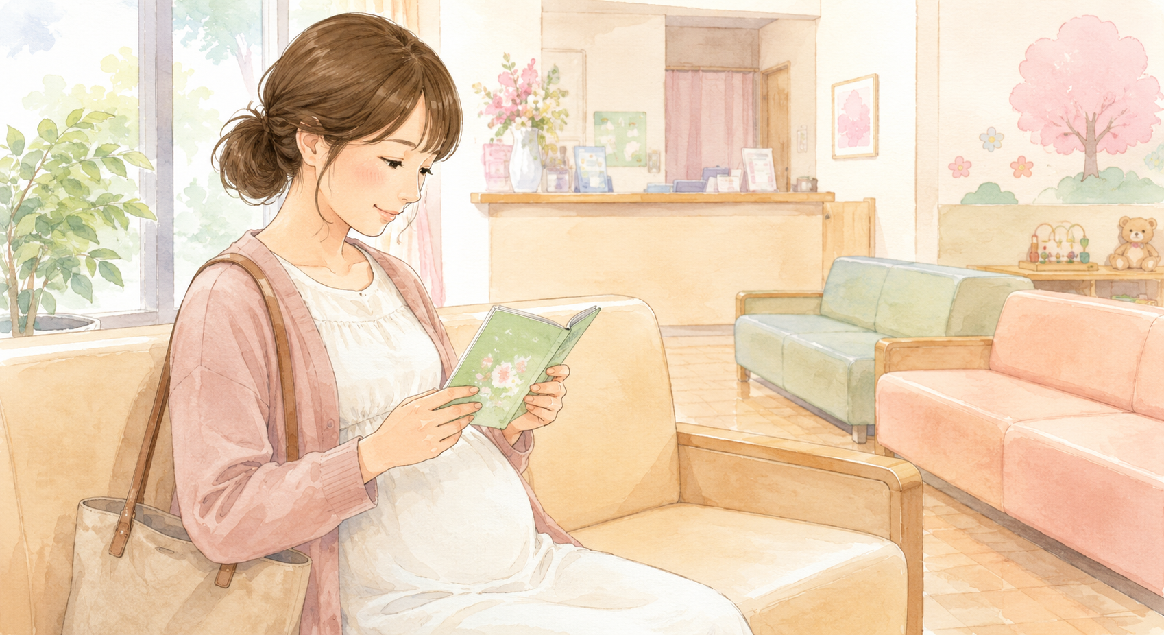 Pregnant woman at a prenatal checkup in Japan